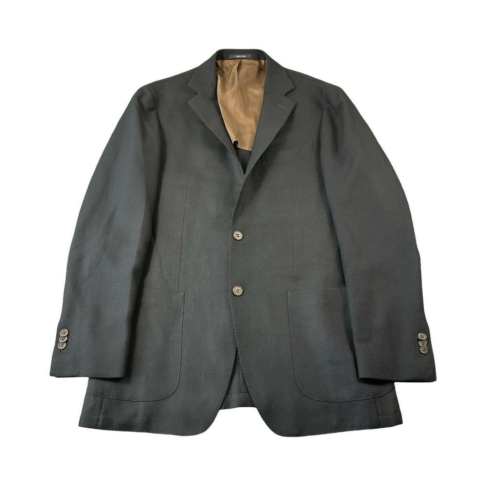 Suit Supply‎ Blue Havana E.Thomas Half Lined Pure Wool Mens Sportcoat Size 42L